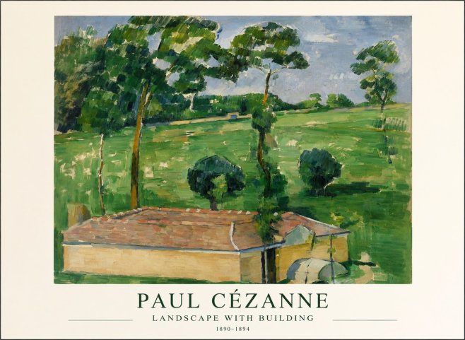 Paul Cézanne Landscape with Building No1 - Plakát