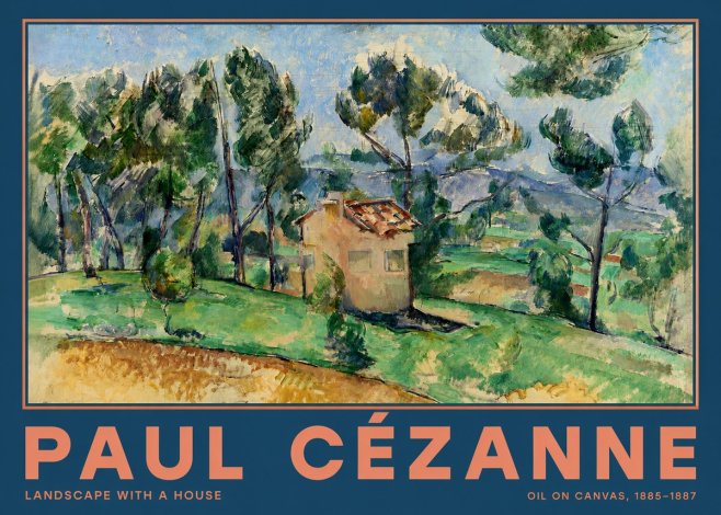 Paul Cézanne Landscape with a House No2 - Plakát