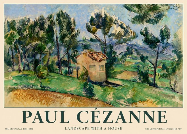 Paul Cézanne Landscape with a House No3 - Plakát
