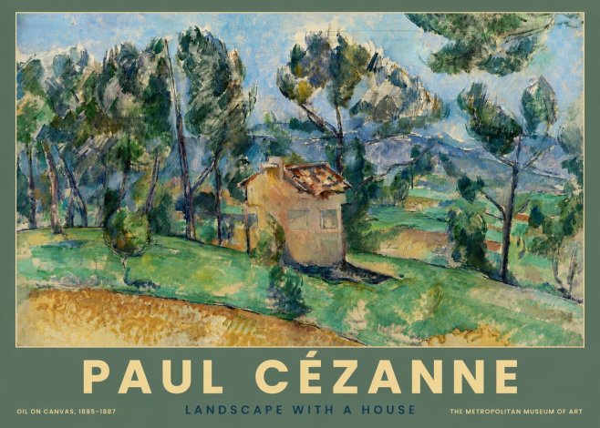 Paul Cézanne Landscape with a House No4 - Plakát