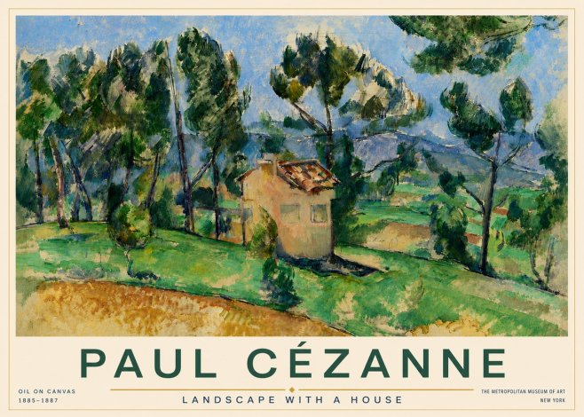Paul Cézanne Landscape with a House No5 - Plakát