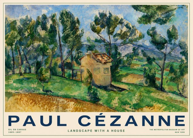 Paul Cézanne Landscape with a House No6 - Plakát