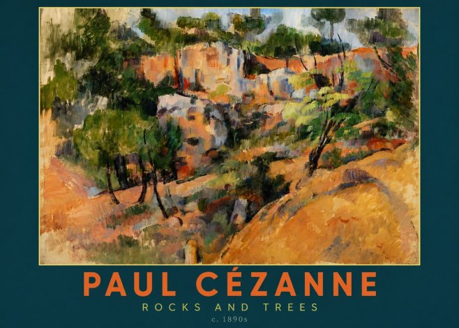 Paul Cézanne Rocks and Trees III No3 - Plakát