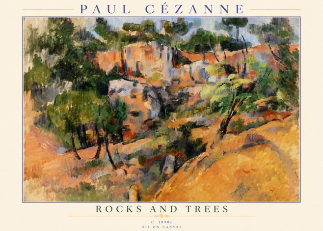 Paul Cézanne Rocks and Trees III No5 - Plakát