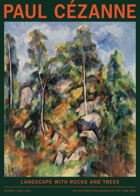 Paul Cézanne Landscape with Rocks and Trees No2 - Plakát