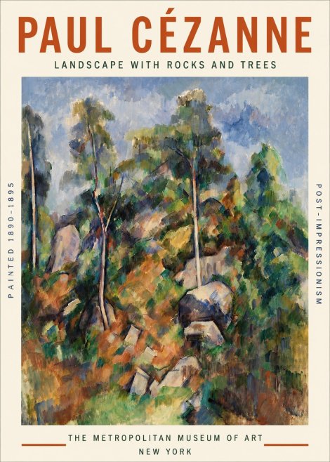 Paul Cézanne Landscape with Rocks and Trees No3 - Plakát
