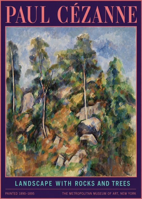 Paul Cézanne Landscape with Rocks and Trees No4 - Plakát