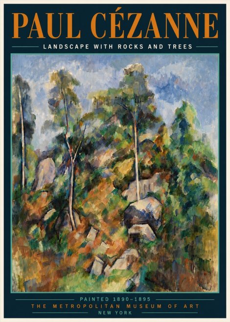 Paul Cézanne Landscape with Rocks and Trees No6 - Plakát