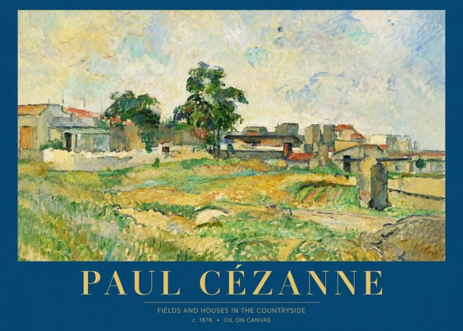 Paul Cézanne Fields and Houses in the Countryside No4 - Plakát