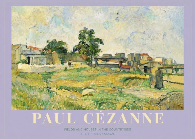 Paul Cézanne Fields and Houses in the Countryside No5 - Plakát