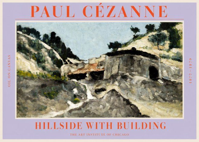 Paul Cézanne Hillside with Building No2 - Plakát