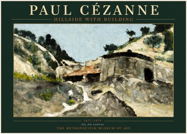 Paul Cézanne Hillside with Building No3 - Plakát