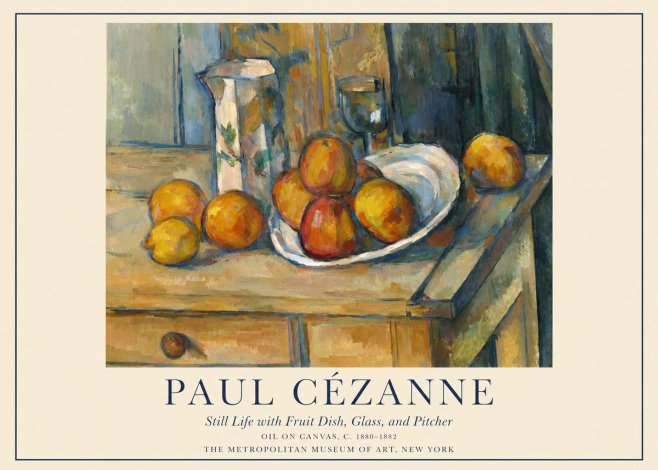 Paul Cézanne Still Life with Fruit Dish, Glass, and Pitcher No1 - Plakát