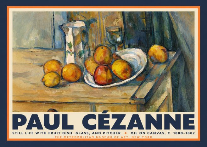 Paul Cézanne Still Life with Fruit Dish, Glass, and Pitcher No2 - Plakát