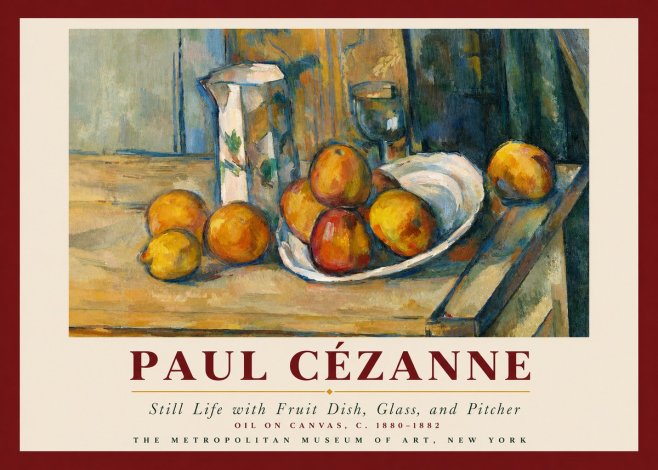 Paul Cézanne Still Life with Fruit Dish, Glass, and Pitcher No3 - Plakát