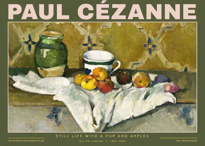 Paul Cézanne Still Life with a Cup and Apples No2 - Plakát