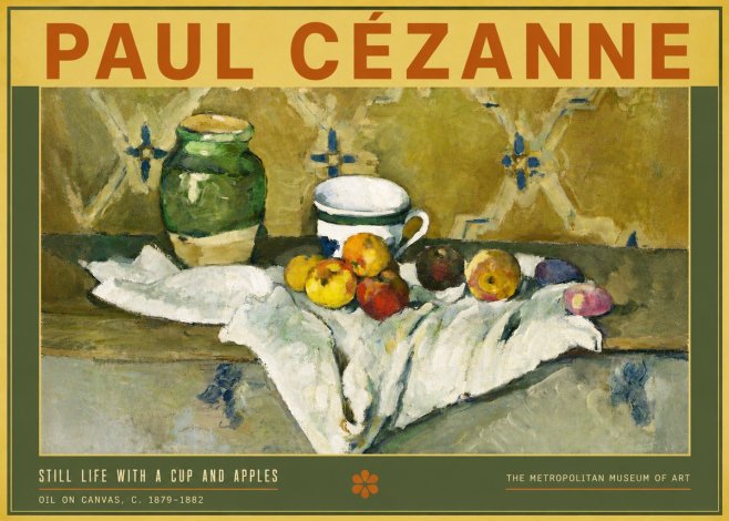 Paul Cézanne Still Life with a Cup and Apples No4 - Plakát