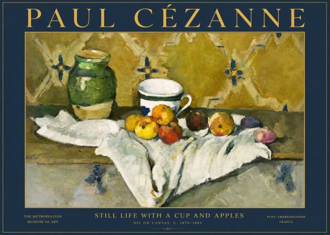 Paul Cézanne Still Life with a Cup and Apples No5 - Plakát