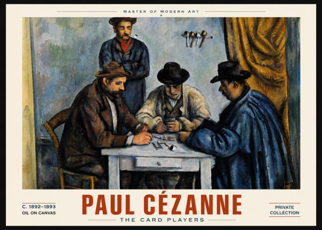 Paul Cézanne The Card Players II No5 - Plakát