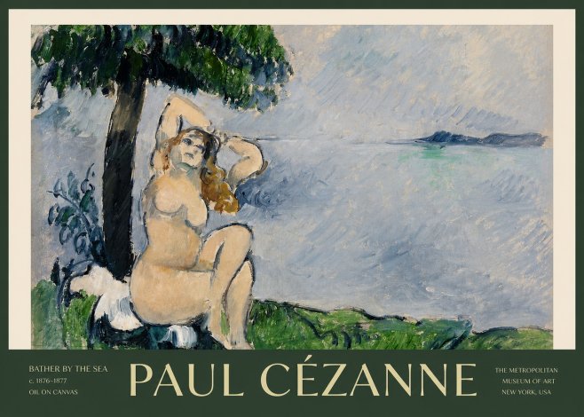 Paul Cézanne Bather by the Sea No2 - Plakát