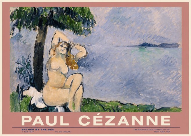 Paul Cézanne Bather by the Sea No3 - Plakát