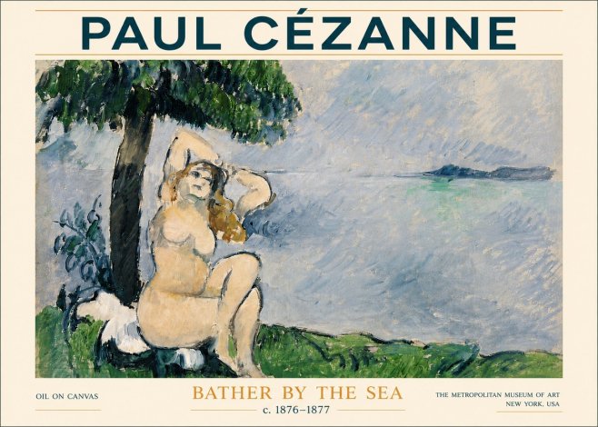 Paul Cézanne Bather by the Sea No6 - Plakát