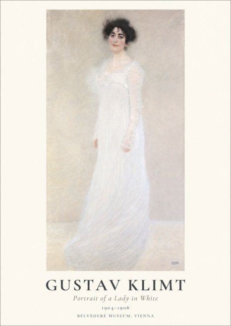 Klimt Portrait of a Lady in White No1 - Plakát