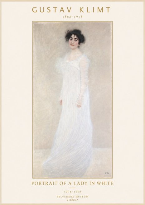 Klimt Portrait of a Lady in White No2 - Plakát
