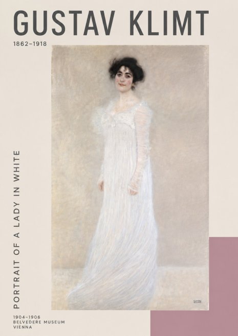 Klimt Portrait of a Lady in White No4 - Plakát
