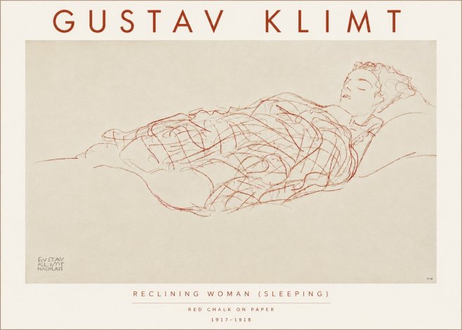 Klimt Reclining Woman (Sleeping) I No5 - Plakát