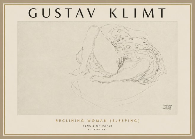 Klimt Reclining Woman (Sleeping) II No2 - Plakát