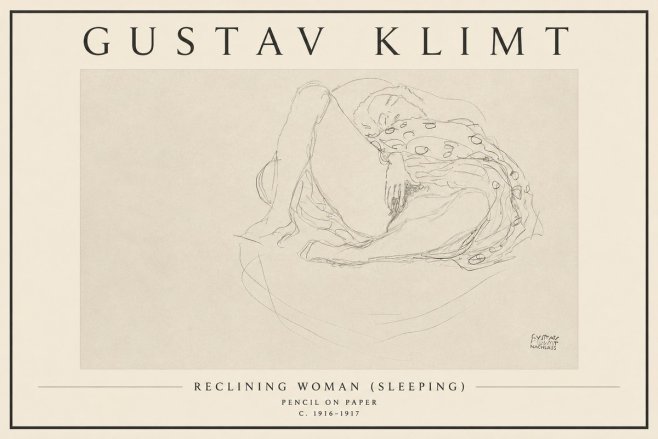 Klimt Reclining Woman (Sleeping) II No3 - Plakát