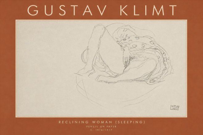 Klimt Reclining Woman (Sleeping) II No4 - Plakát