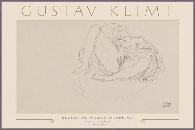 Klimt Reclining Woman (Sleeping) II No5 - Plakát