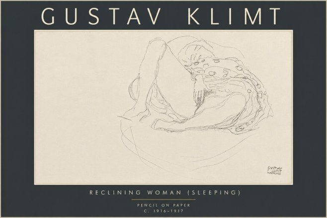 Klimt Reclining Woman (Sleeping) II No6 - Plakát