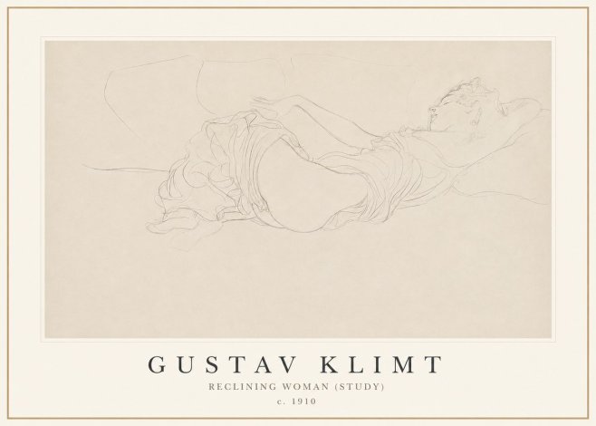 Klimt Reclining Woman (Study) No1 - Plakát