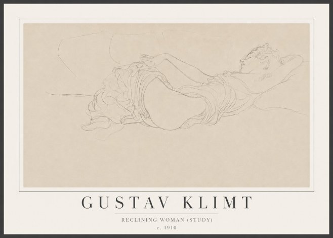 Klimt Reclining Woman (Study) No2 - Plakát