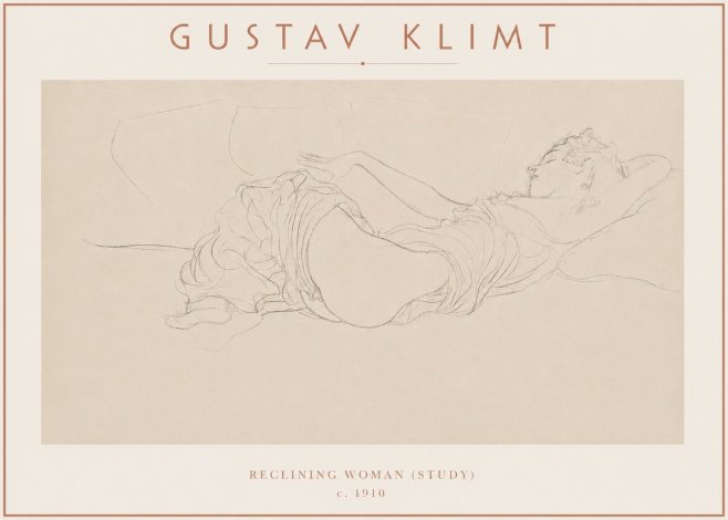 Klimt Reclining Woman (Study) No3 - Plakát