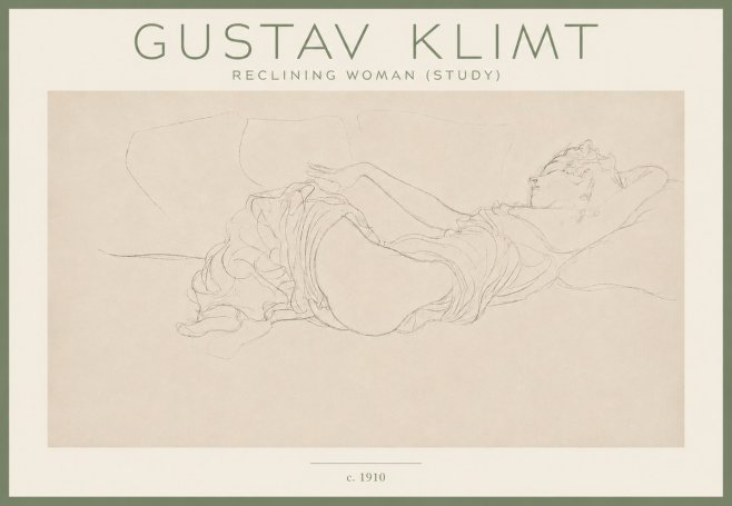 Klimt Reclining Woman (Study) No4 - Plakát