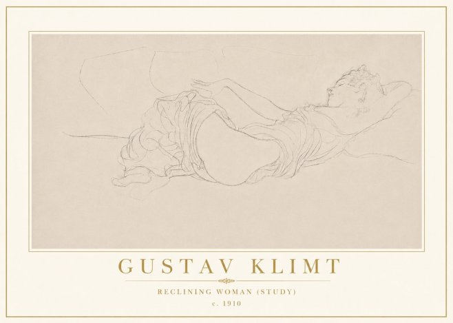Klimt Reclining Woman (Study) No5 - Plakát