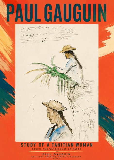 Paul Gauguin Study of a Tahitian Woman I No2 - Plakát
