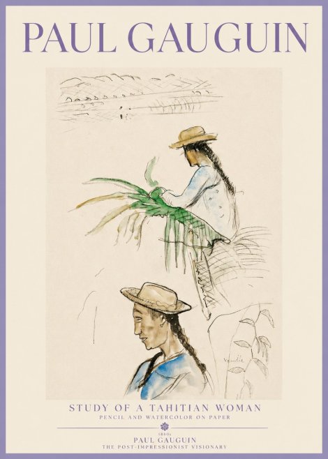 Paul Gauguin Study of a Tahitian Woman I No3 - Plakát