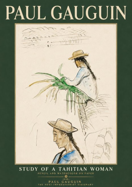 Paul Gauguin Study of a Tahitian Woman I No4 - Plakát