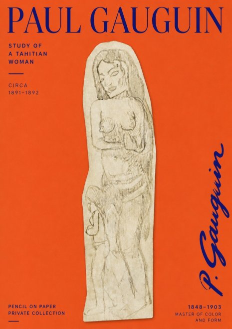 Paul Gauguin Study of a Tahitian Woman II No2 - Plakát