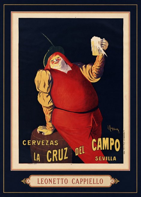 Leonetto Cappiello Cervezas La Cruz Del Campo No5 - Plakát