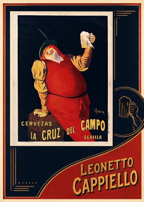 Leonetto Cappiello Cervezas La Cruz Del Campo No6 - Plakát