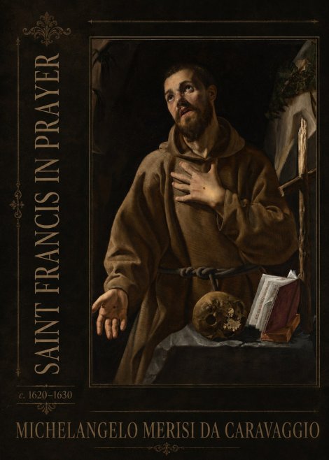 Michelangelo Merisi da Caravaggio Saint Francis in Prayer I No2 - Plakát