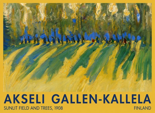Akseli Gallen-Kallela Sunlit Field and Trees No1 - Plakát