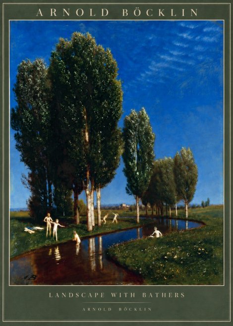 Arnold Böcklin Landscape with Bathers No6 - Plakát