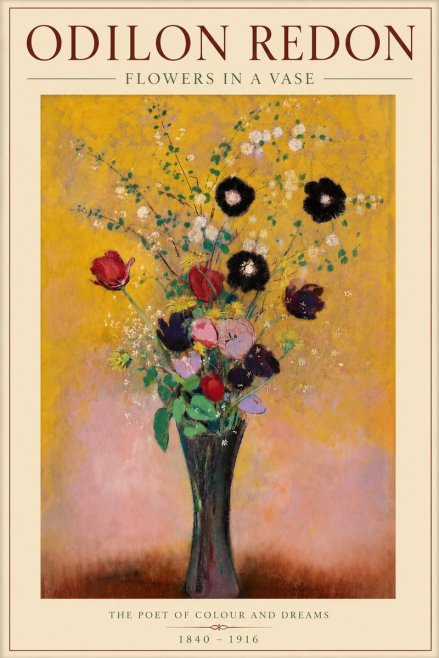 Odilon Redon Flowers in a Vase IV No3 - Plakát